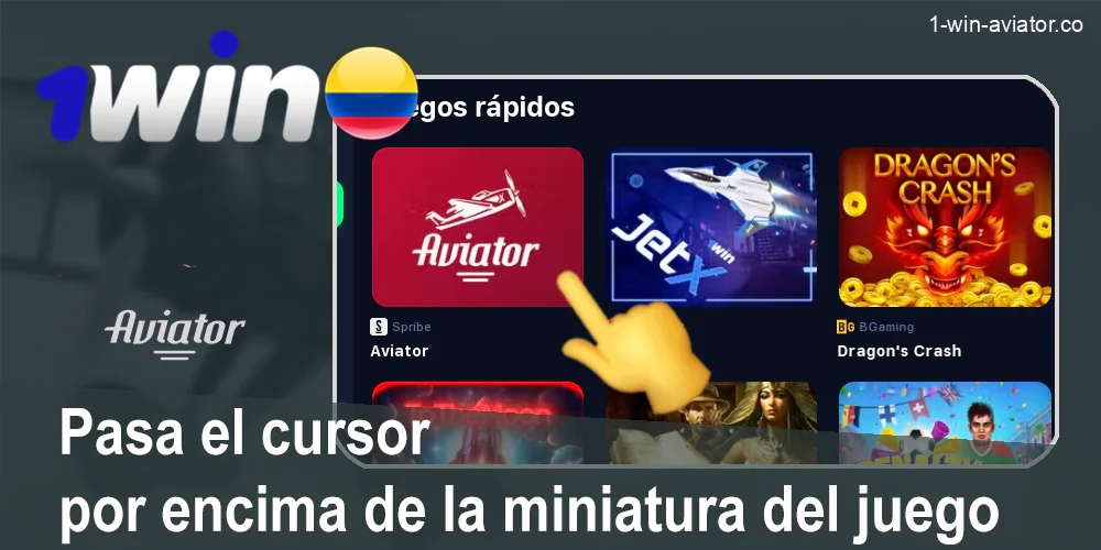 Busque el juego Aviator en el sitio oficial de 1Win